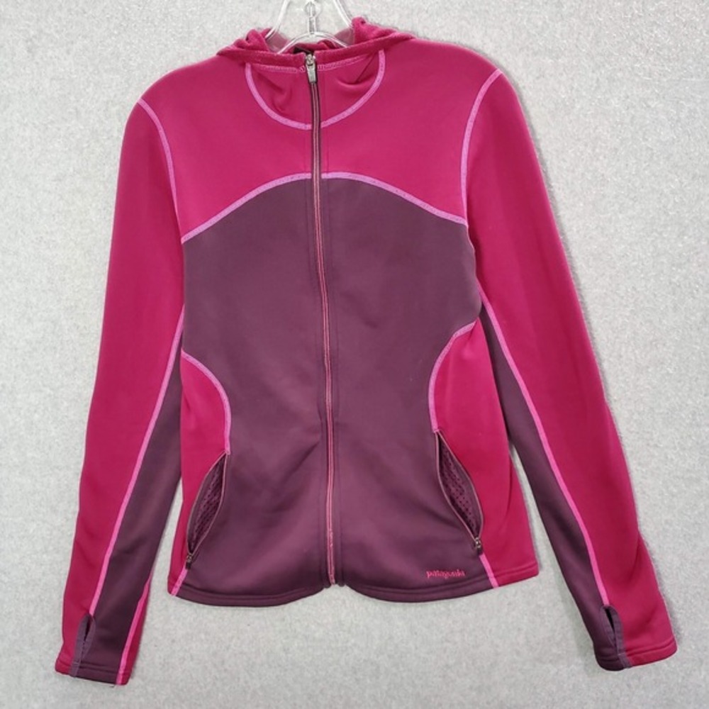 Patagonia Women Sweatshirt Small Pink Capilene Expedition Fleece Full Zip Hoodie